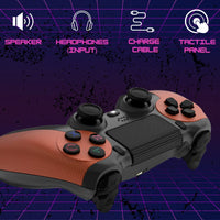 1 x RAW Customer Returns NK Wireless Controller for PS4 PS3 PC Mobile - Wireless Controller with Dualshock, 6-axis detection function, LED light, touch panel, headphone jack, incl. charging cable - Orange - RRP €22.0