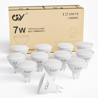 1 x RAW Customer Returns GY GU5.3 MR16 LED 7W neutral white lamp 12V, 60 watt replaced, 4000K neutral white 120 beam angle light bulb, 630lm AC DC 12Volt bulb, non-dimmable lamps, 12 pieces - RRP €32.08