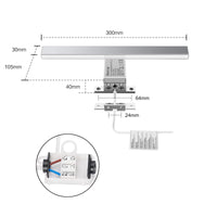 1 x RAW Customer Returns Aourow LED Mirror Lamp 5W, Bathroom Mirror Light Neutral White 4000K, Mirror Cabinet Bathroom Lamp, Makeup Light, Length 30cm, 230 V IP44, 500lm - RRP €21.55