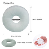 1 x RAW Customer Returns ODOXIA Piercing Pillow with Hole For Ear Against Ear Pain Donut Pillow Ear Cushion Sleeping Ring for Side Sleepers to Relieve Pain in the Ear Piercing Pillow Mint  - RRP €22.99