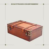 1 x RAW Customer Returns Brynnberg Treasure Chest Little Red Marco 33x21x11cm Lockable 38x27x14cm - Decorative Suitcase Antique, Large Treasure Chest, Brown, with Lock Pirate Chest, Storage Box Casket Wooden Money Chest - RRP €46.99