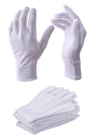 1 x RAW Customer Returns WHITE GLOVE 12 pairs of white cotton gloves, protect hands, check jewelry, waiter gloves, warm, reusable textile gloves M  - RRP €19.67