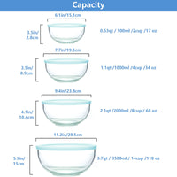 1 x RAW Customer Returns WhiteRhino 4 piece glass bowl with lid, glass mixing bowl set 3.5L, 2.0L, 1.0L, 0.5L , salad bowl with lid, large, oven, microwave and dishwasher safe - RRP €42.99