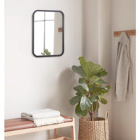 1 x RAW Customer Returns AOAOPQ Mirror Frame Rectangular Wall Mirrors Black Decor Rounded Corner Horizontal or Vertical Hanging Small Mirror for Home Farmhouse Living Dining Bedroom Entryway - RRP €27.81