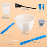 1 x RAW Customer Returns Silicone measuring cup epoxy resin, 600 100ml mixing cup, stirring sticks, silicone spatula, mixing paddle, dosing cup, pipettes, gloves of epoxy resin, jewelry making, easy to clean - RRP €15.92