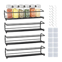 1 x RAW Customer Returns joeji s Kitchen Black 4-tier spice rack for kitchen Spice rack wall in black Herb rack black Spice rack standing Kitchen rack wall - RRP €18.18