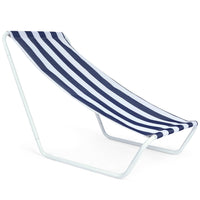 1 x RAW Customer Returns Neloheac Plug-in Beach Lounger Lightweight Portable, Compact Beach Chair with Carrying Bag, Foldable Camping Lounger for Picnic Garden Blue Stripes - RRP €32.2