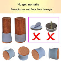 14 x RAW Customer Returns Pack of 32 chair leg caps, protective caps for chair legs, silicone chair leg caps with felt pads for hardwood floors, tiles and laminate floors - RRP €285.6