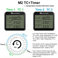 1 x RAW Customer Returns KETOTEK Digital Socket Thermostat with Day Night Timer, Plug Timed Thermostat Reptiles Terrarium Temperature Controller with Probe 220V - RRP €29.5