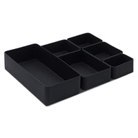 1 x RAW Customer Returns The Nest 6 Pack Small Drawer Organizer Tray Set - Black Bamboo Fiber Drawer Dividers for Sink, Bathroom, Kitchen, Bedroom, Nightstand - Perfect for Jewelry, Gadgets and Accessories - RRP €19.99