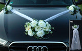 1 x RAW Customer Returns Car decoration lace BOUQUET car decoration bride couple rose decoration wedding car car wedding decoration car SS GER white  - RRP €37.0