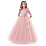 1 x RAW Customer Returns NNJXD Girls Pageant Embroidery Prom Dresses Princess Wedding Clothing Size 140 8-9 Years 378 Pink-A - RRP €35.98