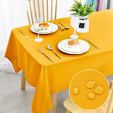 1 x RAW Customer Returns DWCN Yellow Tablecloth Stain Protection Washable Table Linen Waterproof Table Cloth for Dining Room, Garden, Party, Wedding or Household, 140 x 200 cm - RRP €18.99