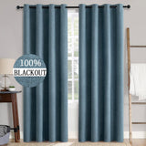 1 x RAW Customer Returns MIULEE Blackout Curtains with Eyelets Linen Look Set of 2 225 x 140 cm Blue Curtain Opaque with Eyelets Thermal Curtain Cold Protection Curtains Living Room Bedroom Heat Insulating - RRP €45.6