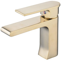 1 x RAW Customer Returns Commercial Toilet Single Handle Basin Faucet, Contemporary Design Single Hole Bathroom Faucet, Golden Brush, Beelee BL6308BG - RRP €60.31