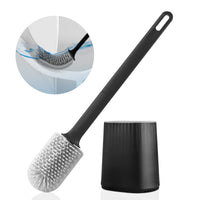 1 x RAW Customer Returns TORMAYS Toilet Brush with 3-in-1 Brush Head Silicone Toilet Brush Flexible Toilet Brush for Bathroom with Quick-Drying Container Wall Mounted Without Drilling 2 Sets of Adhesive Hooks  - RRP €13.61