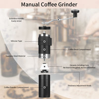 1 x RAW Customer Returns Sequpr Manual Coffee Grinder Stainless Steel Hand Coffee Grinder with Ceramic Grinder Hand Mill Coffee Coffee Bean Grinder Manual Coffee Bean Grinder for Espresso French Coffee - RRP €14.03