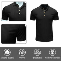 1 x Brand New Men s Polo Shirts Short Sleeve Men s Short Sleeve Breathable Summer Slim Fit Men s Shirts Short Sleeve Casual Shirt Golf T-Shirt Gray M - RRP €27.6