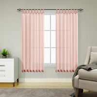 1 x Brand New TOPICK Voile Curtains with Loops Sheer Curtains Transparent Curtain Gauze Pair of Scarves Window Curtain Living Room Bedroom Kitchen 175 cm x 140 cm H x W Set of 2 Pink - RRP €34.99