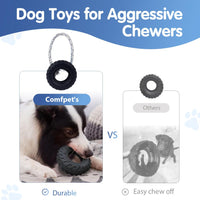 1 x Brand New Confpet Pet Products TireBiterII with Cotton-Polyester Rope - Natural Rubber Dog Toys for Extreme Chewers - Dog Toys for Extra Long Interactive Play, Black  - RRP €13.51