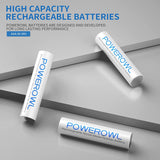 1 x RAW Customer Returns POWEROWL AAA charger with AAA battery 8 pieces, AAA battery charger for NI-MH NI-CD AA AAA C D battery, Type C, Micro USB quick charge - RRP €23.99