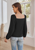 1 x RAW Customer Returns GRACE KARIN Women s Casual Blouse V-Neck Shirt Elegant Long Sleeve Tunic Tops, Color Black, Size XL - RRP €33.17