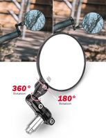 1 x RAW Customer Returns KEMIMOTO CNC motorcycle mirror, E24 approved, 360 rotatable, round handlebar end mirror, compatible with scooter, ATV, MT07, Z750, CB125R, Z900 - robust aluminum alloy - RRP €31.21