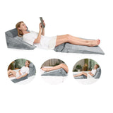 1 x RAW Customer Returns WDBBYL Set of 5 Wedge Pillows - Memory Foam Body Support System, 17 Functions in 1 for Back and Leg Elevation, Acid Reflux, Reading, Sleeping, Washable Velvet Cover - RRP €99.75