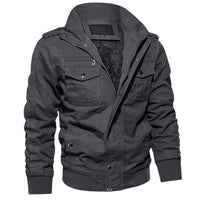 1 x RAW Customer Returns MAGCOMSEN Men s Military Jacket Transition Jacket Hiking Jacket Windbreaker with Inner Fleece Flight Jacket Outdoor Field Jacket Zipper Jacket Cargo Bomber Jacket Gray XL Label 2XL  - RRP €74.98