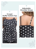 9 x Brand New Summer Mae Women s Tankini Large Sizes Flounces Swimsuit with Swim Shorts Plus Size Swimwear Black Dots 3XL - RRP €208.62