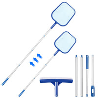 1 x RAW Customer Returns Pool landing net, landing net 85-200cm pool cleaning set pool landing net leaf net landing net pool fine mesh with 4 aluminum alloy rods 22 mm , 1 brush for cleaning swimming pool whirlpool spa - RRP €21.73