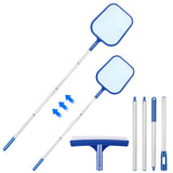 1 x RAW Customer Returns Pool landing net, landing net 85-200cm pool cleaning set pool landing net leaf net landing net pool fine mesh with 4 aluminum alloy rods 22 mm , 1 brush for cleaning swimming pool whirlpool spa - RRP €21.73