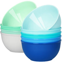 1 x RAW Customer Returns Youngever 9 Pack 300ml Plastic Bowls, Reusable Children s Cereal Bowl Snack Bowl Salad Bowl Soup Bowl for Salad, Fruit, Snacks Coastal Colors  - RRP €14.11