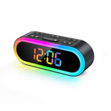 1 x RAW Customer Returns REACHER Colorful LED Digital Alarm Clock with 2 Alarm Times, Colorful Night Light, Loud, Snooze, Dimmable, 7 Alarm Tones, Adjustable Alarm Volume, with Day of the Week, Timer, Clock for Bedside Table, Mains Operated  - RRP €28.99