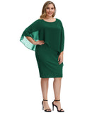 1 x RAW Customer Returns Hanna Nikole Plus Size Sheath Dress Women s Stretch Tunic Dress Dark Green 52 - RRP €51.99