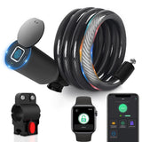 1 x RAW Customer Returns electronic cable lock eLinkSmart bicycle lock fingerprint with fingerprint phone app iOS Watch 150CM length waterproof keyless cable bike lock high security - RRP €39.89