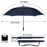 1 x RAW Customer Returns G4Free 55 63 69 72 80 Inch Golf Umbrella, Stormproof Umbrella, Double Canopy Ventilated Extra Large Oversized Automatic Opening Waterproof Stick Umbrellas - RRP €36.29