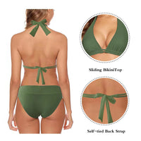 1 x RAW Customer Returns Aidotop Women s Bikini Set Triangle Swimsuit Beach Ties Two-Piece Swimwear Bikini Bottoms 19Green, M  - RRP €33.99