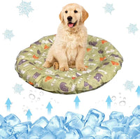 4 x Brand New FairyCity Cooling Mat for Pets, Self-Cooling Mats for Dogs and Cats, Round Dog Mat with Non-Toxic Gel, Cooling Dog Bed Cold Gel Pad for Outdoor Indoor Green L - RRP €101.84