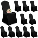 1 x RAW Customer Returns Showgeous 10pcs Chair Covers Black Polyester Spandex Lycra Stretch Chair Covers Dining Room Wedding Chair Covers Universal Washable Chair Covers for Wedding Party Banquet Decoration - RRP €38.99