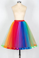 1 x RAW Customer Returns Babyonlinedress Short Tulle Petticoat Tutu Skirt Women Party Ballet Dance Skirt Women Vintage Multiple Colors Elastic Waist Rainbow One Size - RRP €36.4