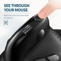 1 x RAW Customer Returns DeLUX Seeker Ergonomic Mouse Wireless, Vertical Mouse with OLED Screen and Thumb Wheel, Connect up to 4 Devices, 7200DPI, Programmable, Rechargeable, Silent Click M618XSD-Black  - RRP €72.73