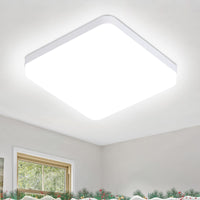 1 x RAW Customer Returns ASHUAQI LED ceiling light, 36W 5000K 4600LM super bright cold white IP44 waterproof ceiling lamp bathroom, square lamp for bedroom, hallway, kitchen, living room, balcony, 23cm - RRP €25.99