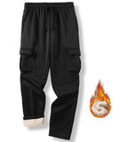 1 x Brand New zitysport training pants men s jogging pants fleece training pants sherpa lined sports pants warm men s sweatpants cotton slim fit winter fleece pants with pockets pants with drawstring L-black  - RRP €40.33