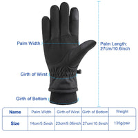 1 x RAW Customer Returns OPAHUTER Windproof Waterproof Winter Gloves, Windproof Touch Screen Sports Gloves, Thermal Winter Gloves for Men Women for Cycling Driving Running Camping Hiking Black  - RRP €9.16