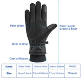 1 x RAW Customer Returns OPAHUTER Windproof Waterproof Winter Gloves, Windproof Touch Screen Sports Gloves, Thermal Winter Gloves for Men Women for Cycling Driving Running Camping Hiking Black  - RRP €9.16