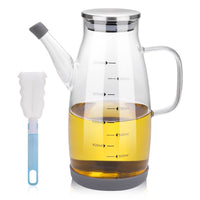 1 x RAW Customer Returns Oil bottle olive oil bottle 1L, vinegar and oil dispenser oil dispenser glass bottle with large capacity, oil bottle container with clear scale, large leak-proof oil dispenser for kitchen BBQ table camping - RRP €18.79