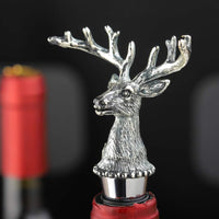 1 x Brand New Keleily Wine Stopper 2Pcs Empty Wine Bottle Deer Head Shape Horse Shape Silicone Wine Preserver, Silver - RRP €22.8