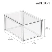 1 x RAW Customer Returns mDesign Makeup Organizer Stackable Drawer Made of Plastic Practical Storage Box for Sorting Bathroom Items Set of 4 Transparent - RRP €77.99