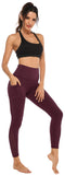 1 x RAW Customer Returns Persit Sports Leggings Women s Sports Pants Yoga Pants Sports Leggings Tights for Women Long Wine Red 44-46 Manufacturer Size XL  - RRP €26.21